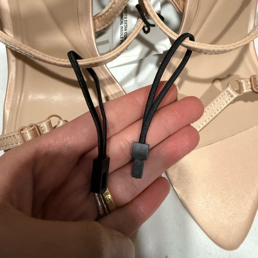 Zara nude strappy Heels with Modern Minimalist Straps - Picture 11 of 11
